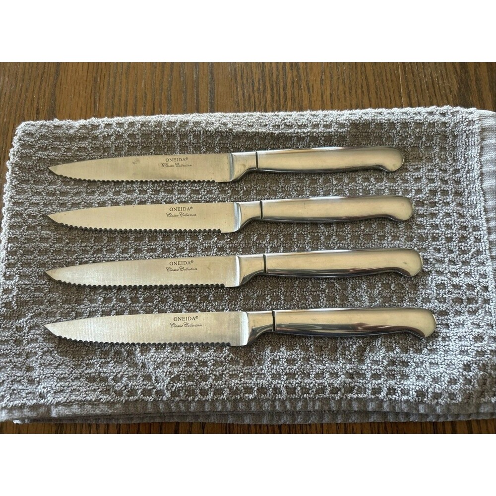 Oneida Classic Collection Stainless Steel Steak Knife Set Of 4